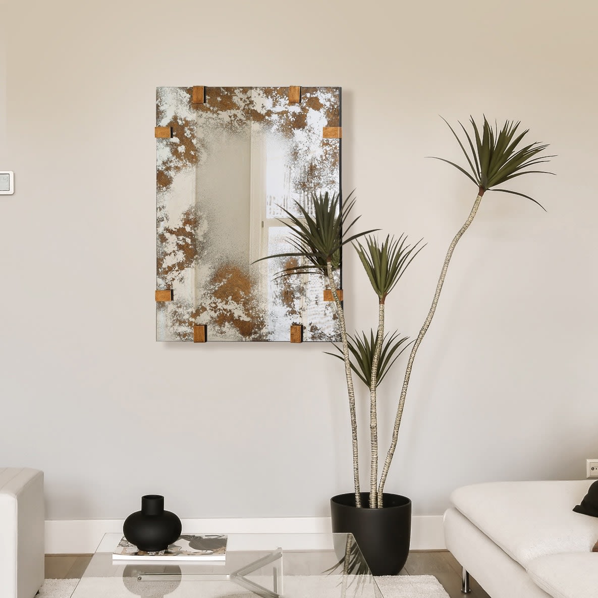 Rust Mirror Rectangular Wall Mirror