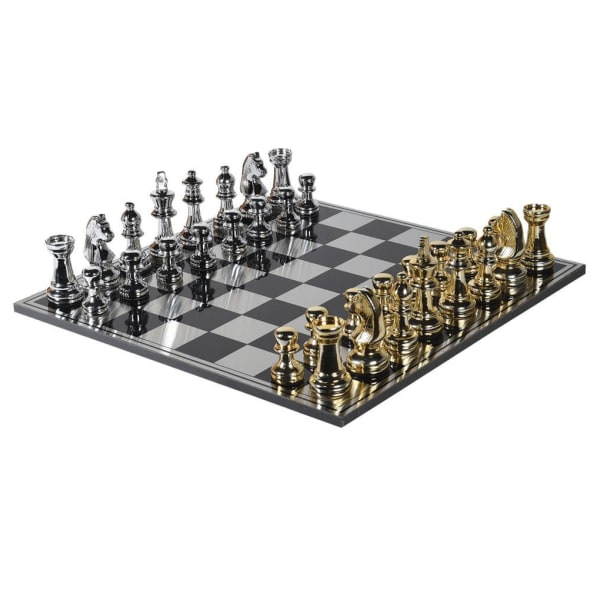 Sloane Chrome and Gold Chess Set