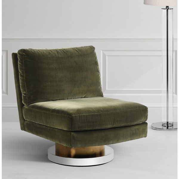 Olive and Gold Swivel Chair