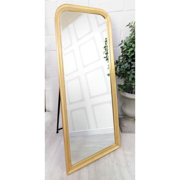 Beaded Antique Gold Mirror