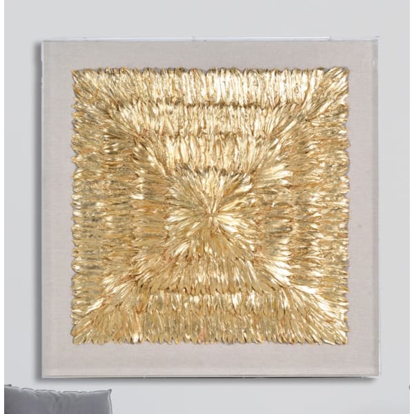 Gold Feathers Wall Art in Perspex