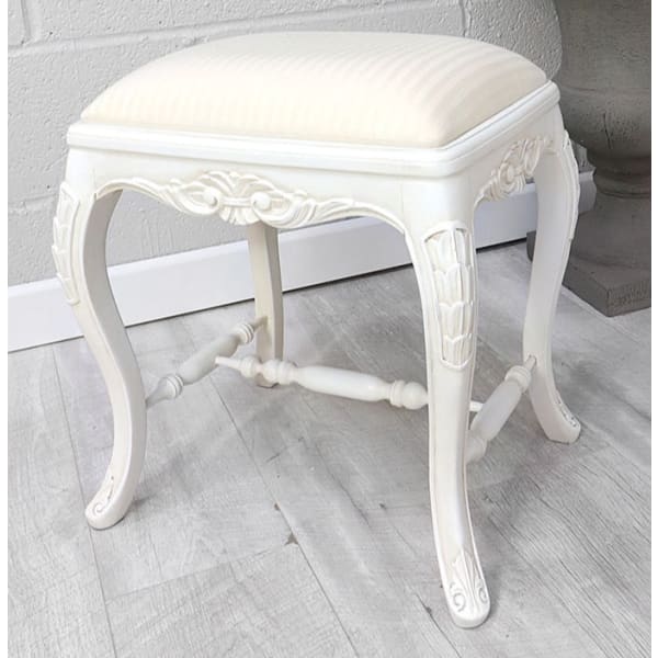 French White Dressing Table Stool