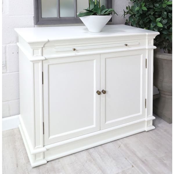 Portobello White Small Sideboard with Pull Out Slide