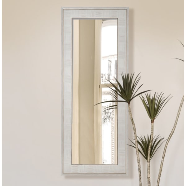Toulouse White Patterned Oak Wall Mirror