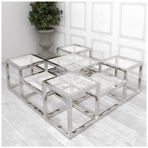 Sloane Chrome Multi Level Coffee Table