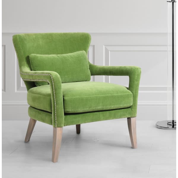 Calke Green Studded Armchair