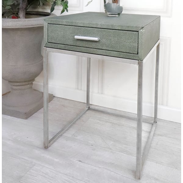 Shagreen Effect Narrow Lamp Table