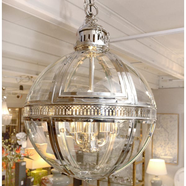 Silver Glass Globe Light