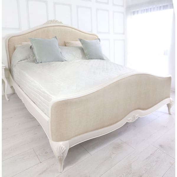 French Style Cream Upholstered Bed (4ft6/5ft/6ft)