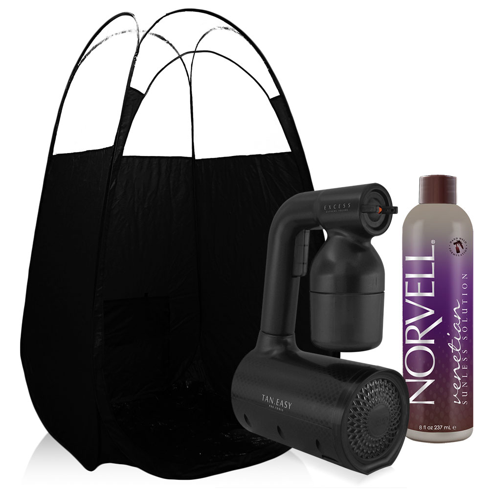 Handy Tan Spray Tan Machine Kit with Norvell Tanning Solution & Black