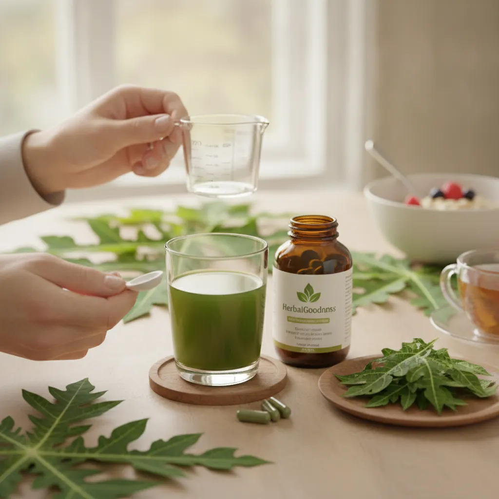 Papaya Leaf Juice Preparation