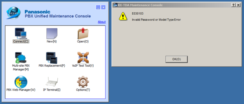 kx tda50 maintenance console software