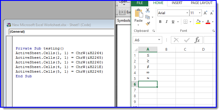 electrical symbols in excel