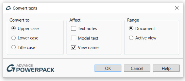 Figure 7. Convert texts tool. 