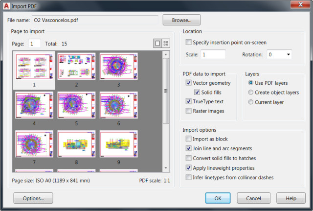 Enhanced PDF importation in AutoCAD 2017