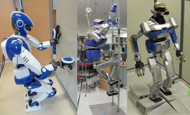 JLR’s HRP-2 and HRP-4 robots are put through a series of tests for maneuverability and dexterity. (Images courtesy Joint Robotics Laboratory [CNRS/AIST])