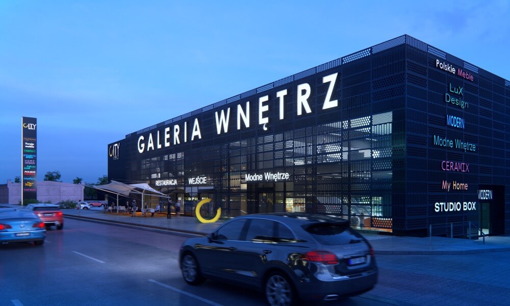 TRWA PRZEBUDOWA CENTRUM MEBLOWEGO PRZY AL. GRUNWALDZKIEJ