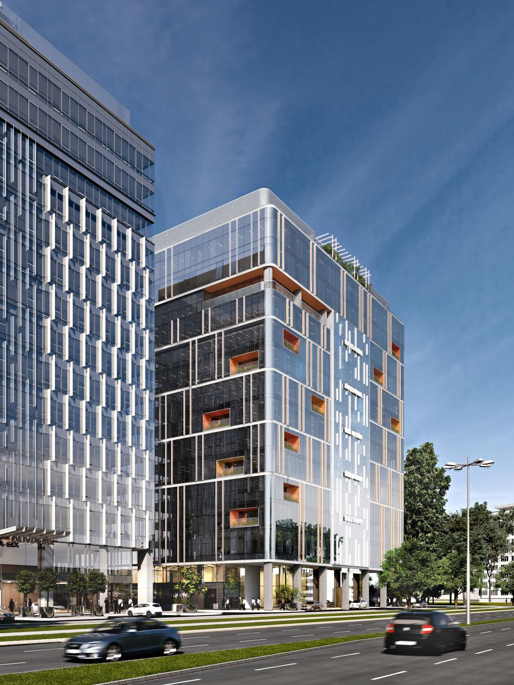 Zielona, przyjazna pracownikom „siódemka” Olivia Business Centre w duchu biofilic design.