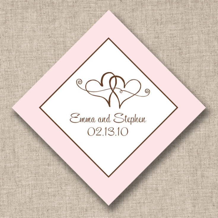 Personalized Wedding Favor Tags, Twin Hearts, Designs by EW