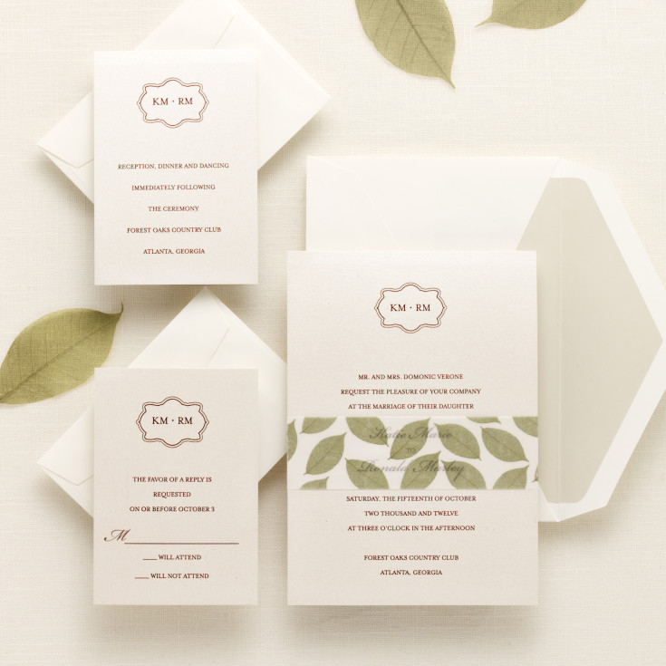 Lavish Leaves Wedding Invitations Floral Wedding Invitations