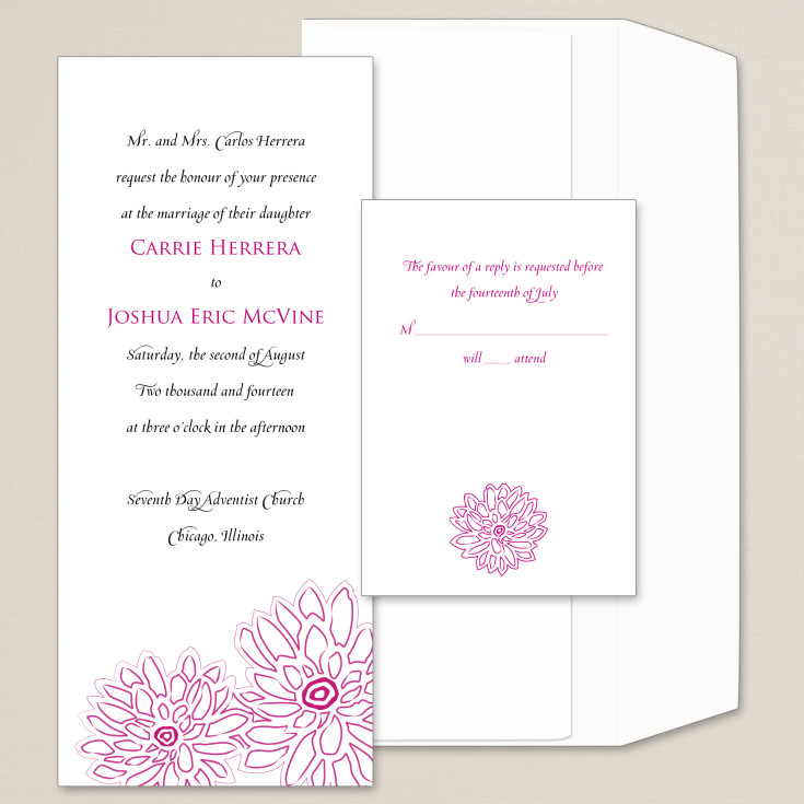 Contemporary Peony Wedding Invitation