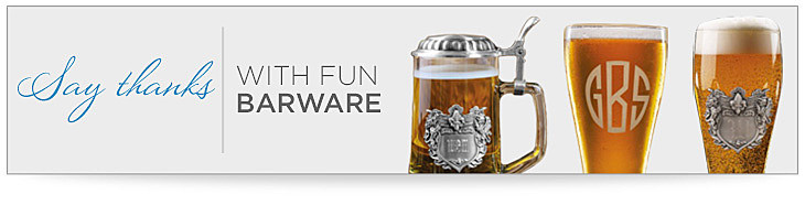 Say thank you, with fun barware.
