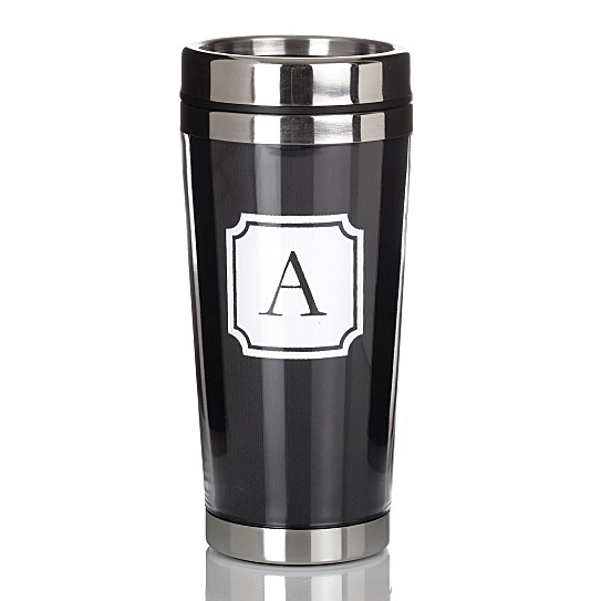 Exclusively Weddings Initial Travel Mug with Cocktail Shaker Lid