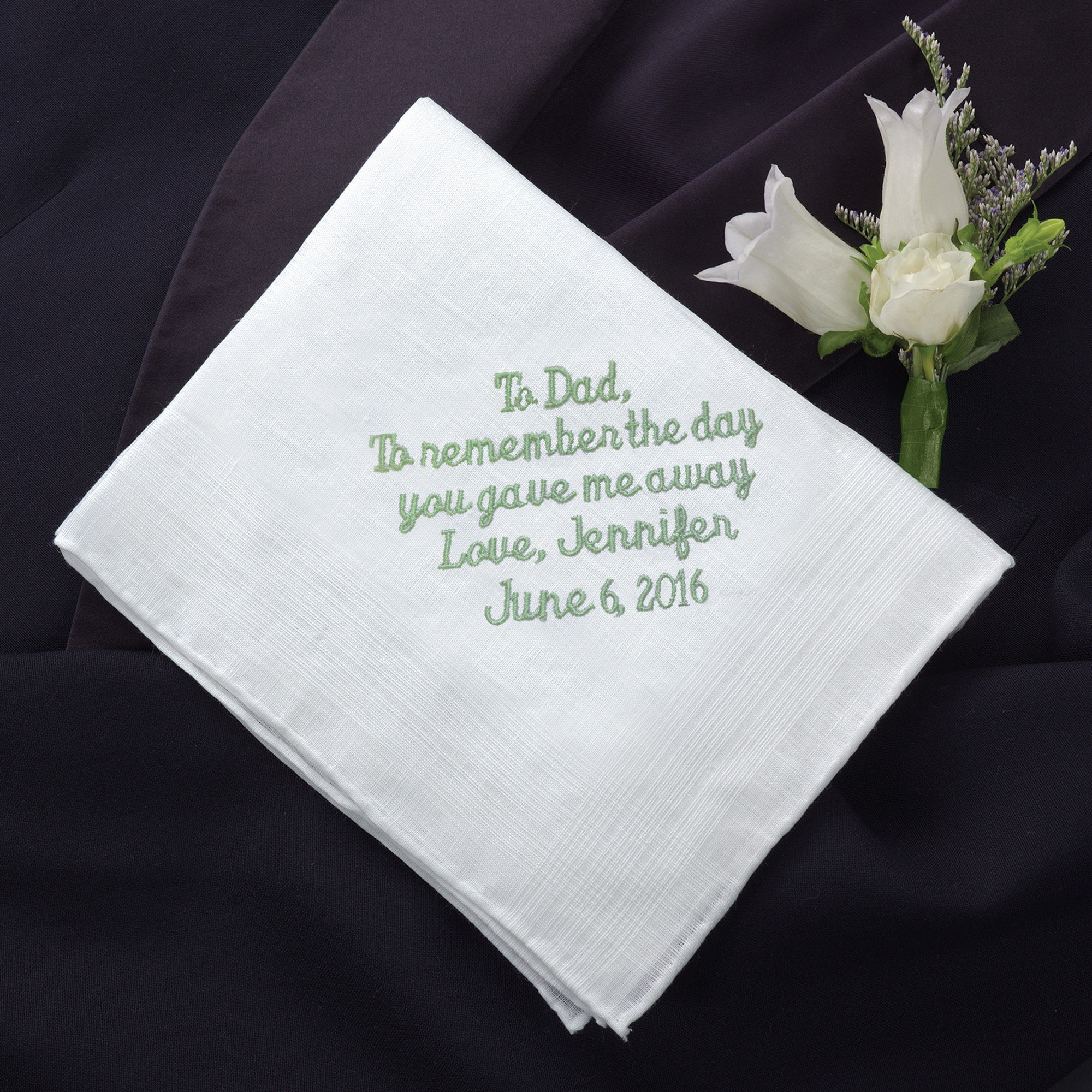 Wedding Wedding Handkerchief father of the bride linen handkerchief