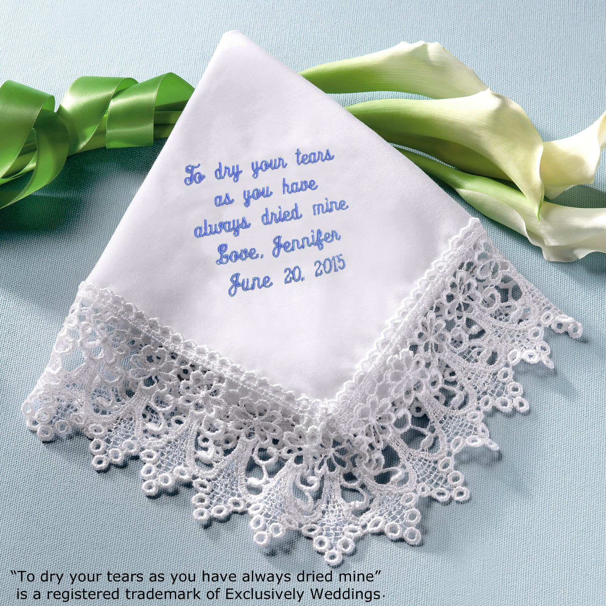 Wedding Wedding Handkerchief venise lace mothers hanky in white