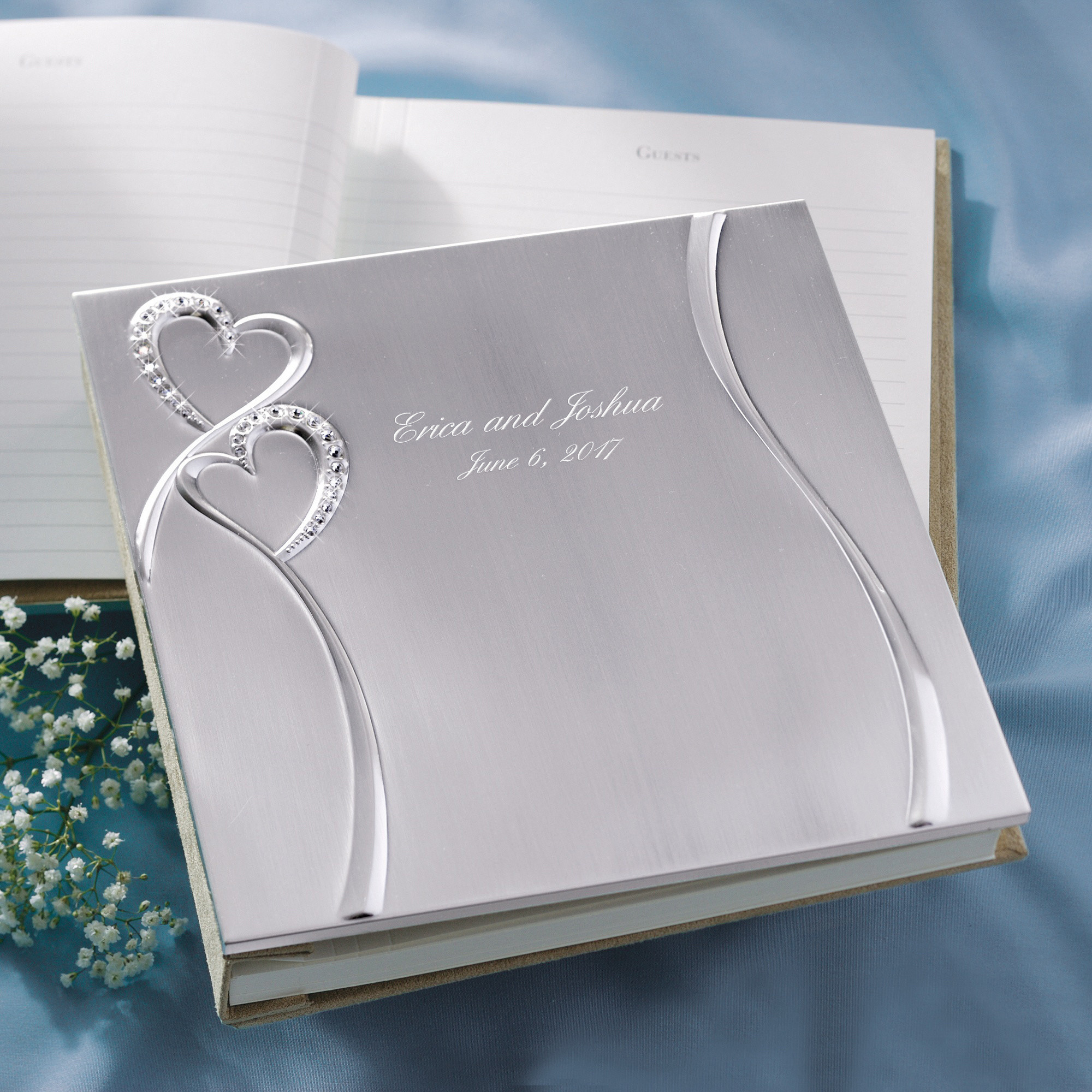 Wedding Guest Books twin hearts guest book wedding reception accessories