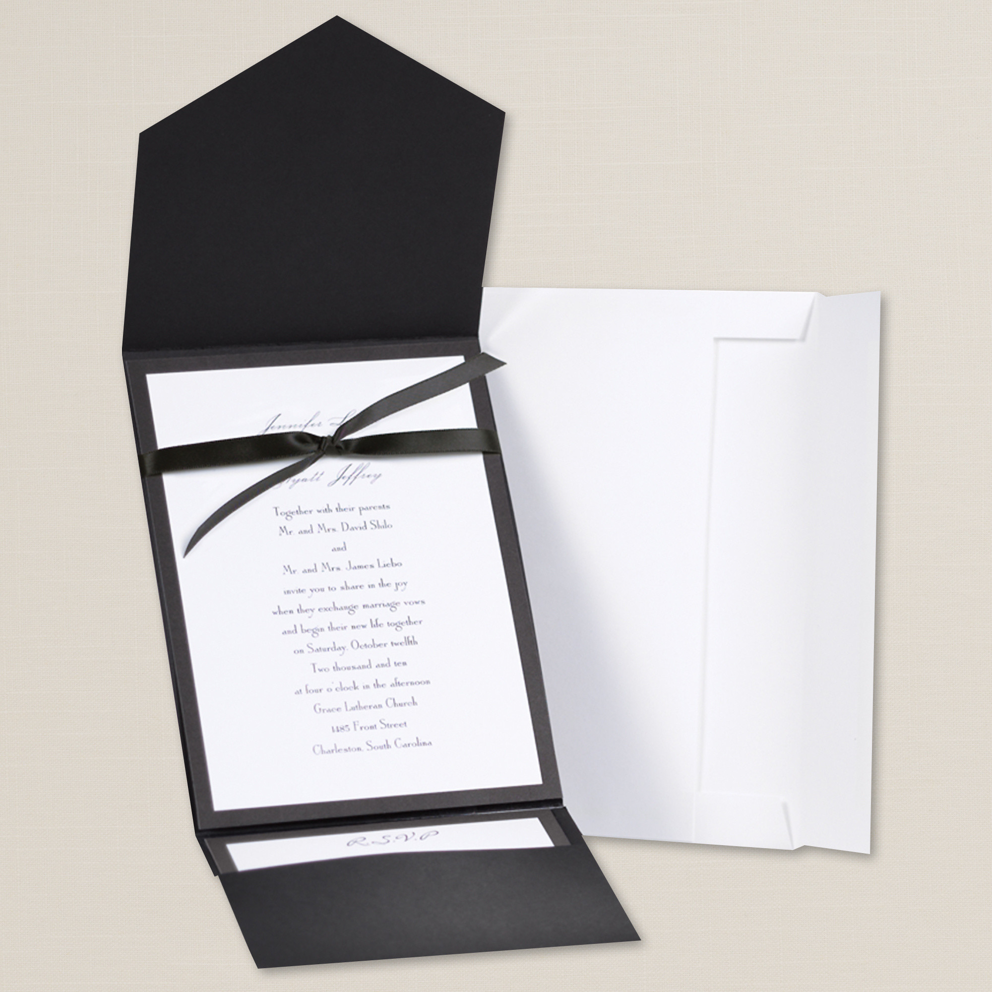 Black And White Pocket Wedding Invitations Uk Inspiring Classic Wrap Diy Invitation Kit On Black And White Pocket Wedding Invitations Uk