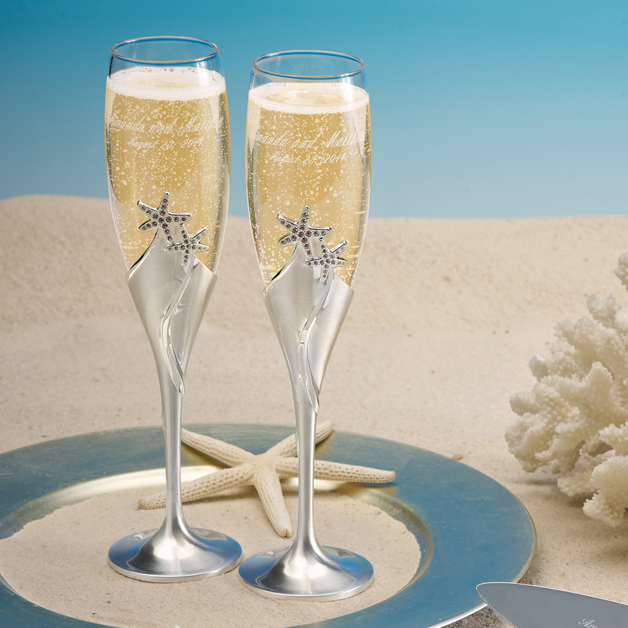 Wedding Wedding Toasting Flutes starfish champagne flutes wedding toasting flutes