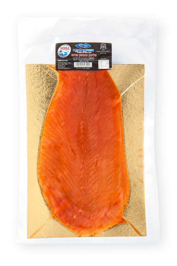 סלמון מעושן פרוס - אריזה 500 גר - ברקוד 1532027