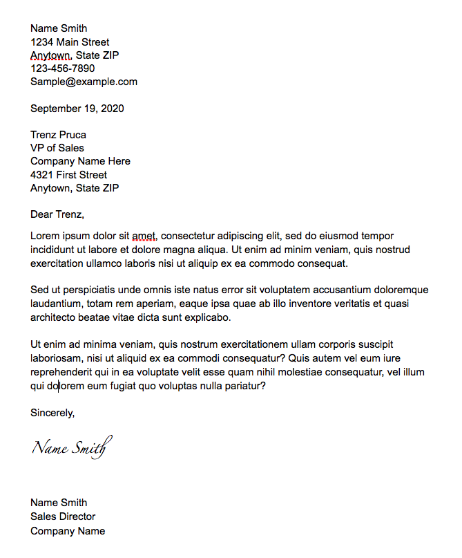 Formal Letter Signature