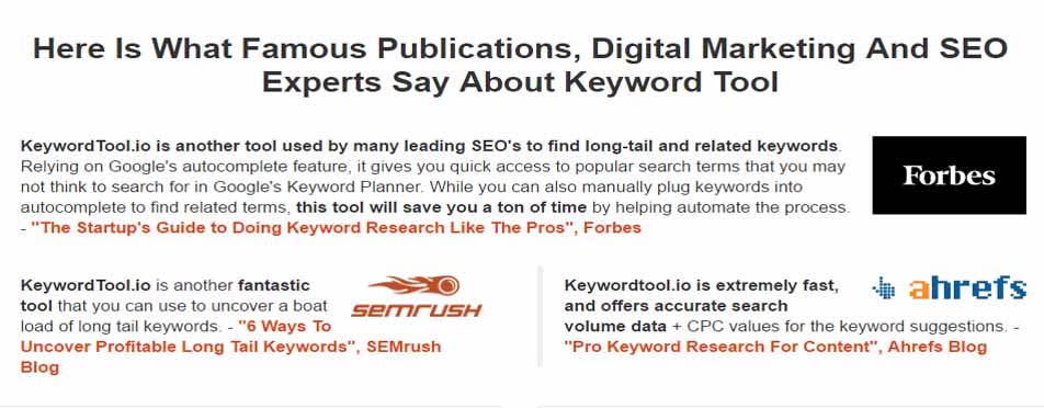 KeywordTool Pro Testimonials