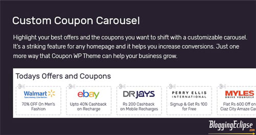 Cursore coupon personalizzato