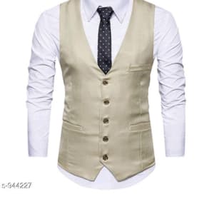 Men's Partywear Solid Polyester Waistcoats Vol 1 (2)