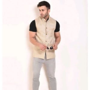 Men's Partywear Solid Jute Waistcoats web Vol 1 (11)