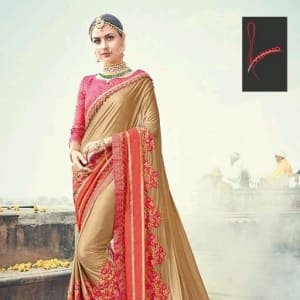 Alisha Alluring Satin Georgette Embroidery Sarees