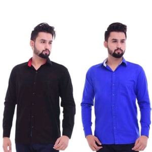 Men's Trendy Cotton Solid Shirts Combo (1)