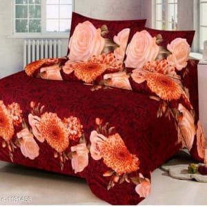 Trendy Cotton Printed 3D Double Bedsheets Vol 9 (5)