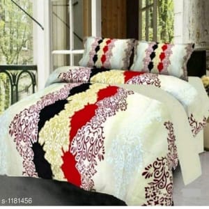 Trendy Cotton Printed 3D Double Bedsheets Vol 9 (4)