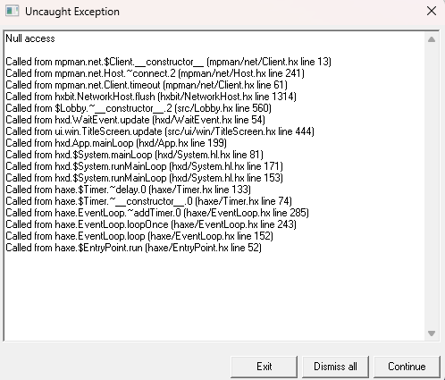 Coop in menu Multiplayer -> New Coop Game -> uncaught Exception - Wartales