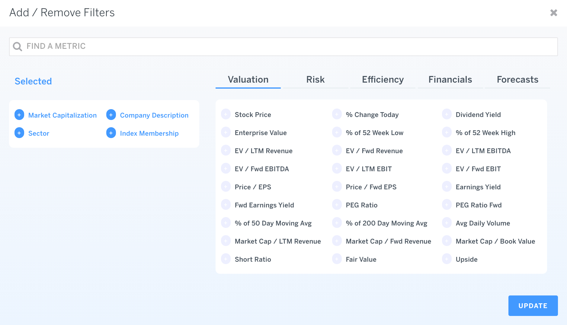 finbox.io screener filters