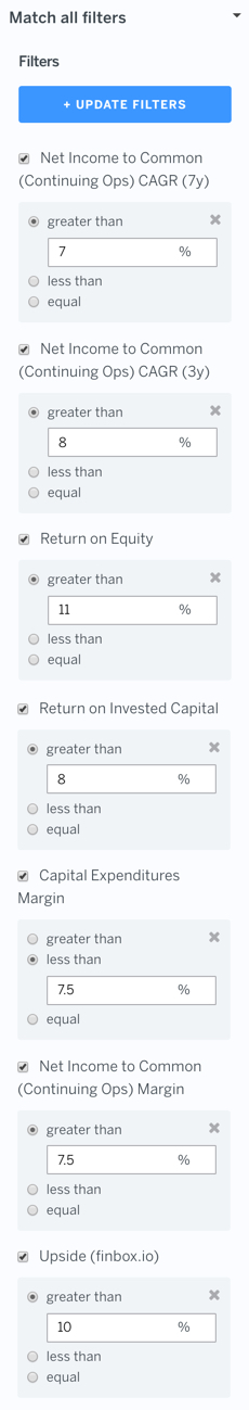 Warren Buffett Stock Screener Criteria