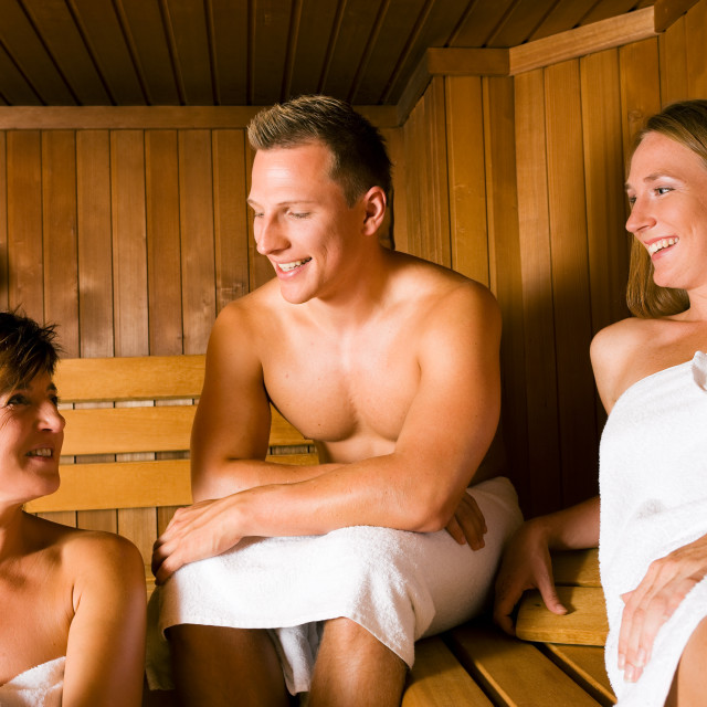 Asian sauna threesome