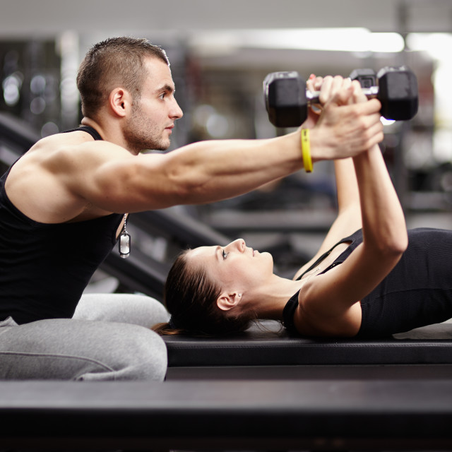 Blonde fucks gym trainer