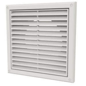 Louver PS125 square w/spigot Ø125 white