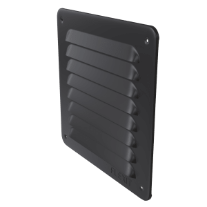 Fixed louvre flat 155x155 steel black