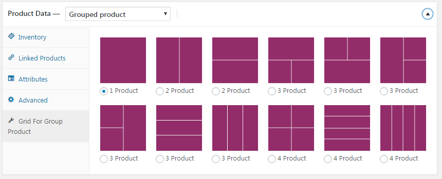 Grid Setting for Group Product